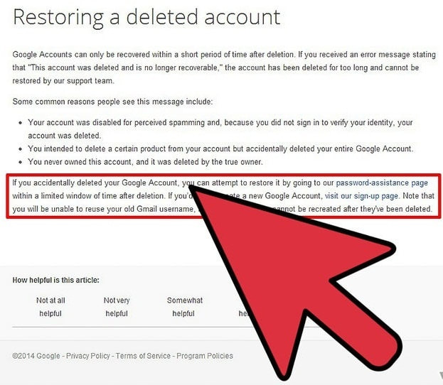 How do I recover a long time deleted Gmail account?